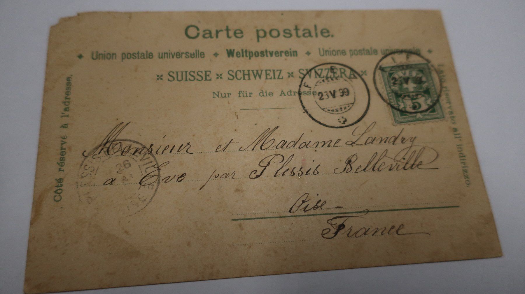 Cartoline postali: Souvenir de Fiez  1899 – Difettoso da Cormoret venduto da Pascalll2001 5