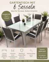 Gartentisch-Set mit 6 Gartenstühlen – neuwertig