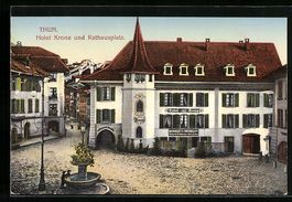 Thun, Hotel Krone und Rathausplatz mit S