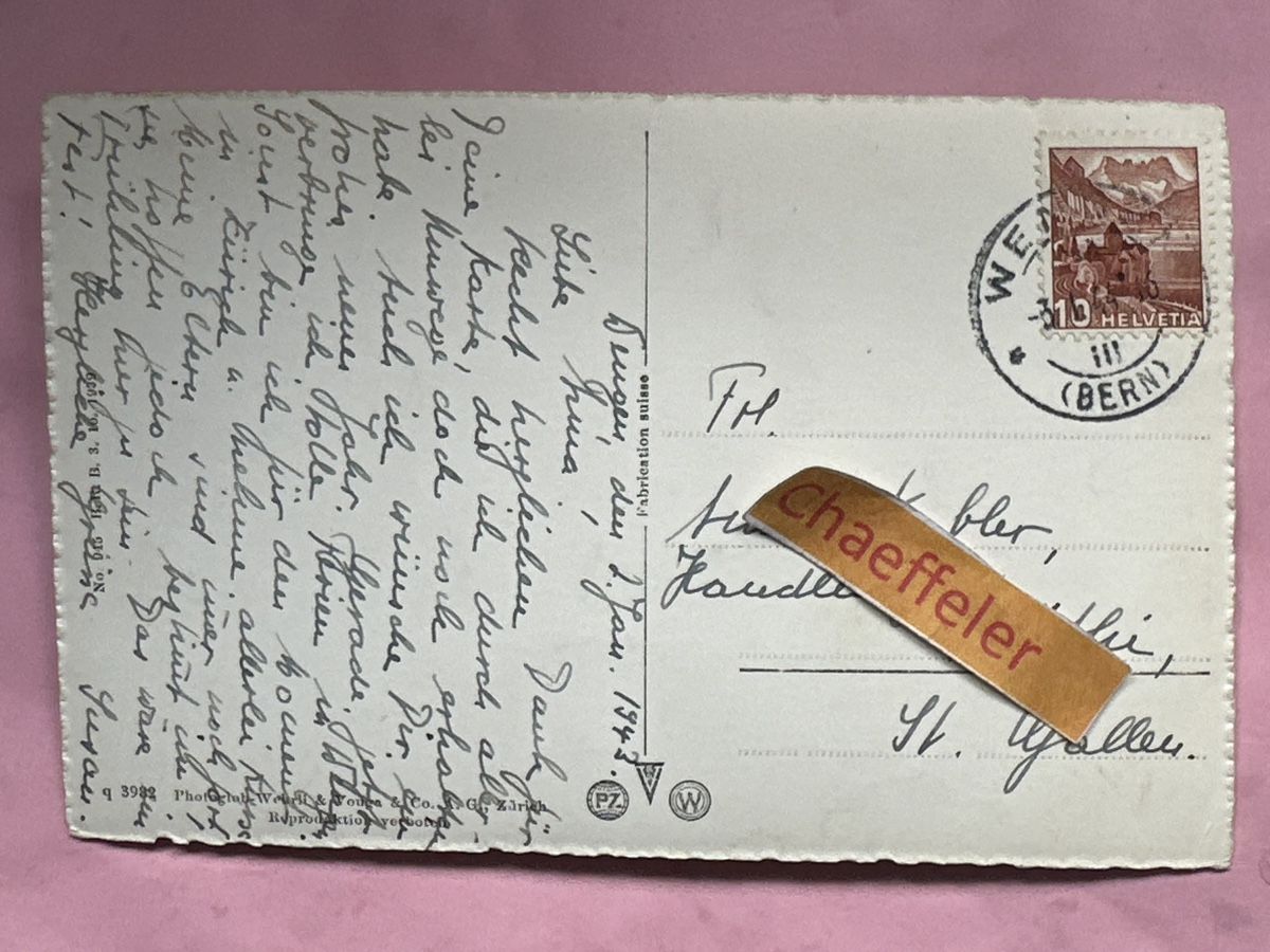 Ansichtskarten: 1944 Bei Wengen. Die Jungfrau  – Gebraucht aus Zürich von Chaeffeler 1
