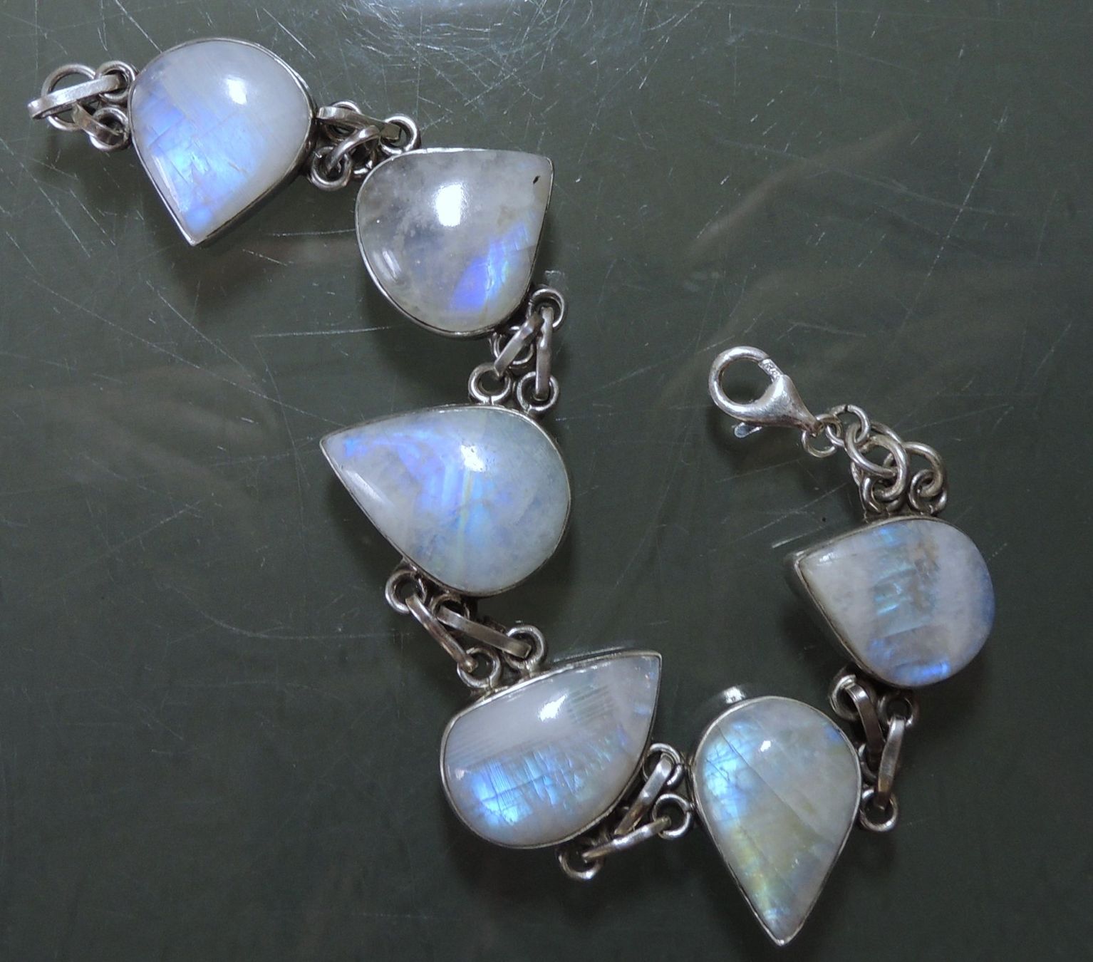Bracciali & Braccialetti: Rainbow moonstone  Silber 925 Armband 20 cm – Usato da Waldenburg venduto da schaller707 4