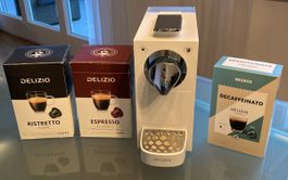 Delizio Kaffeemaschine weiss mit Kapseln