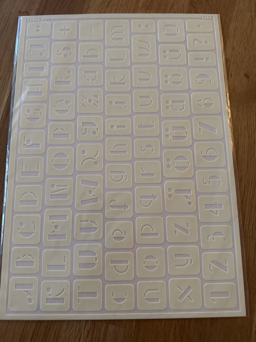 Schablonen: Gonis Schablone selbstklebende ABC / Zahlen – Neu und originalverpackt aus Knonau von Dodo137