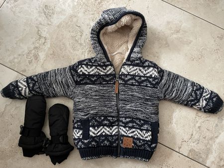 Winter Set, Jacke & Handschuhe, Grösse 86, Top Zustand!