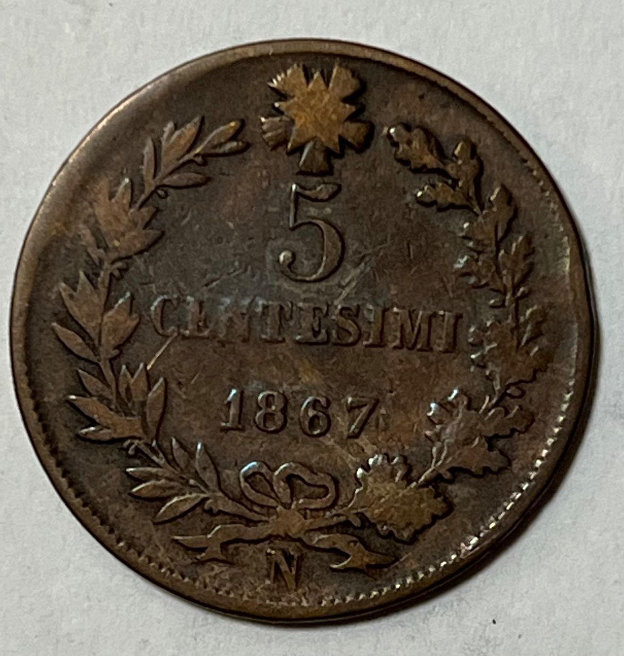 Tutti le monete: 5 Centesimi - Victor Emmanuel II - Italien - 1867 – Usato da Dietikon venduto da Numis8953 1