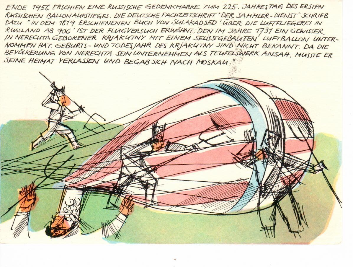 Cartes postales: Ballonpostkarte 1957 – D'occasion à Wolhusen par Curver9