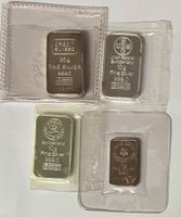 4 Silberbarren gesamt 45 gr. Feinsilber 999.0
