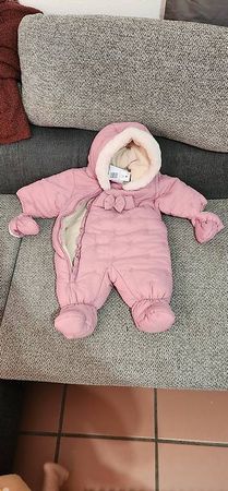Tuta invernale rosa IDEXE con pelliccia - Taglia 3M (62 cm)