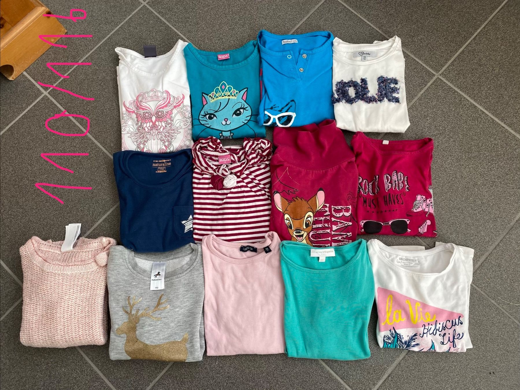 Ensembles coordonnés: 11 Langarmshirts, 2 Pullis, Gr. 110 – D'occasion à Summaprada par hirschuh506