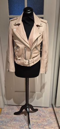 Stylische Echtleder Jacke Gr. 32 altrosa ALLSAINTS