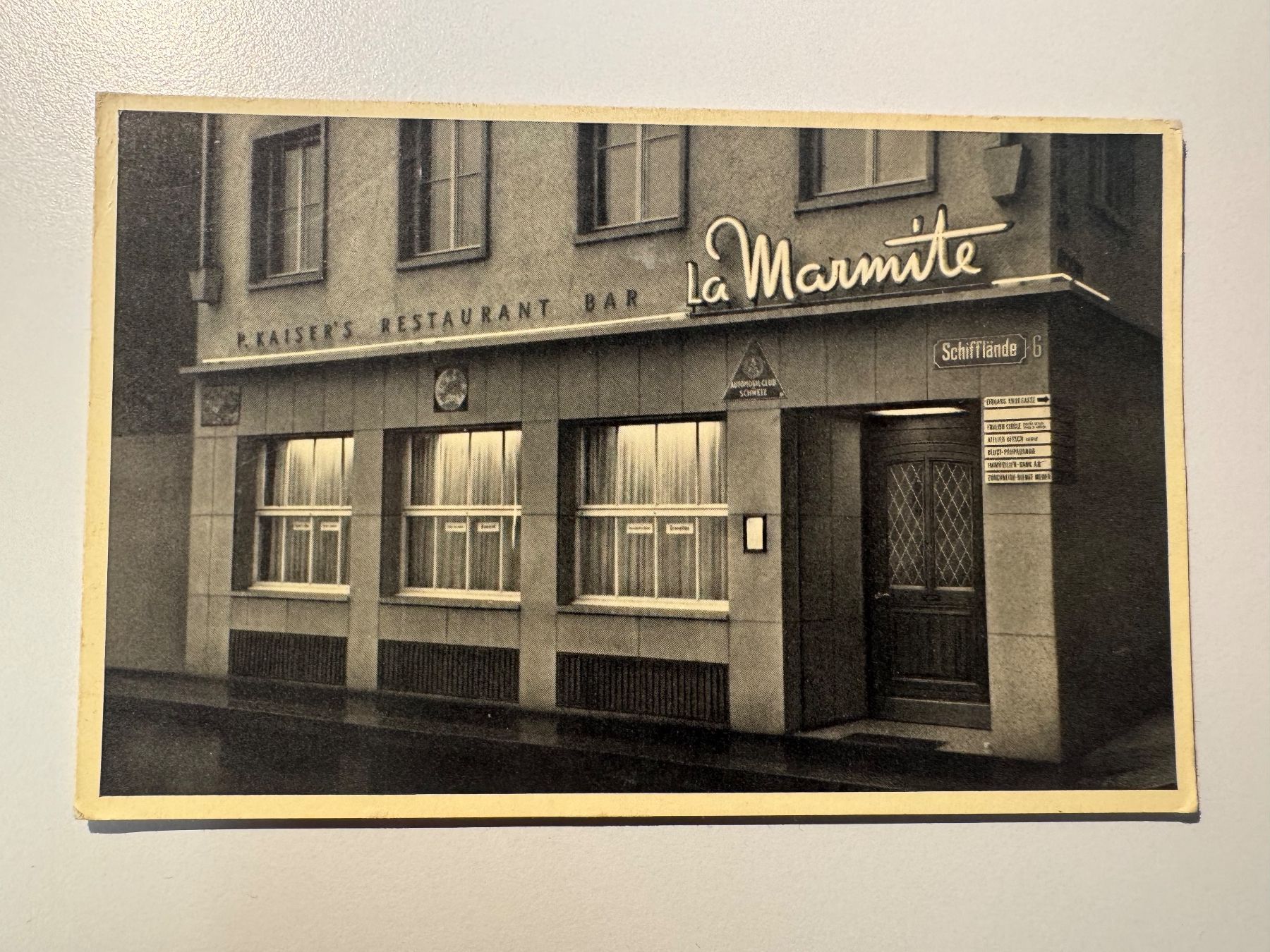 Ansichtskarten: ALTE ANSICHTSKARTE, Marmite Restaurant-Bar, Zürich – Gebraucht aus Ostermundigen von L29
