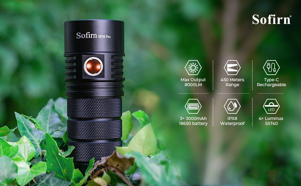 Lampade: Sofirn SP36 Pro 8000 Lumen! Inkl. Akkus – Nuovo e nell'imballaggio originale da Frauenfeld venduto da kendi22 5