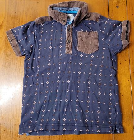F&F Kinder Poloshirt Gr. 3-4Y blau mit Corddetails