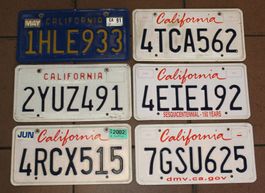 California License Plates Nummerschilder USA