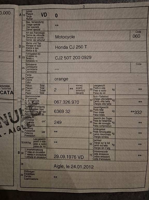 Altro: Honda CJ250 de 1976  – Usato da Satigny venduto da marvalgva 1