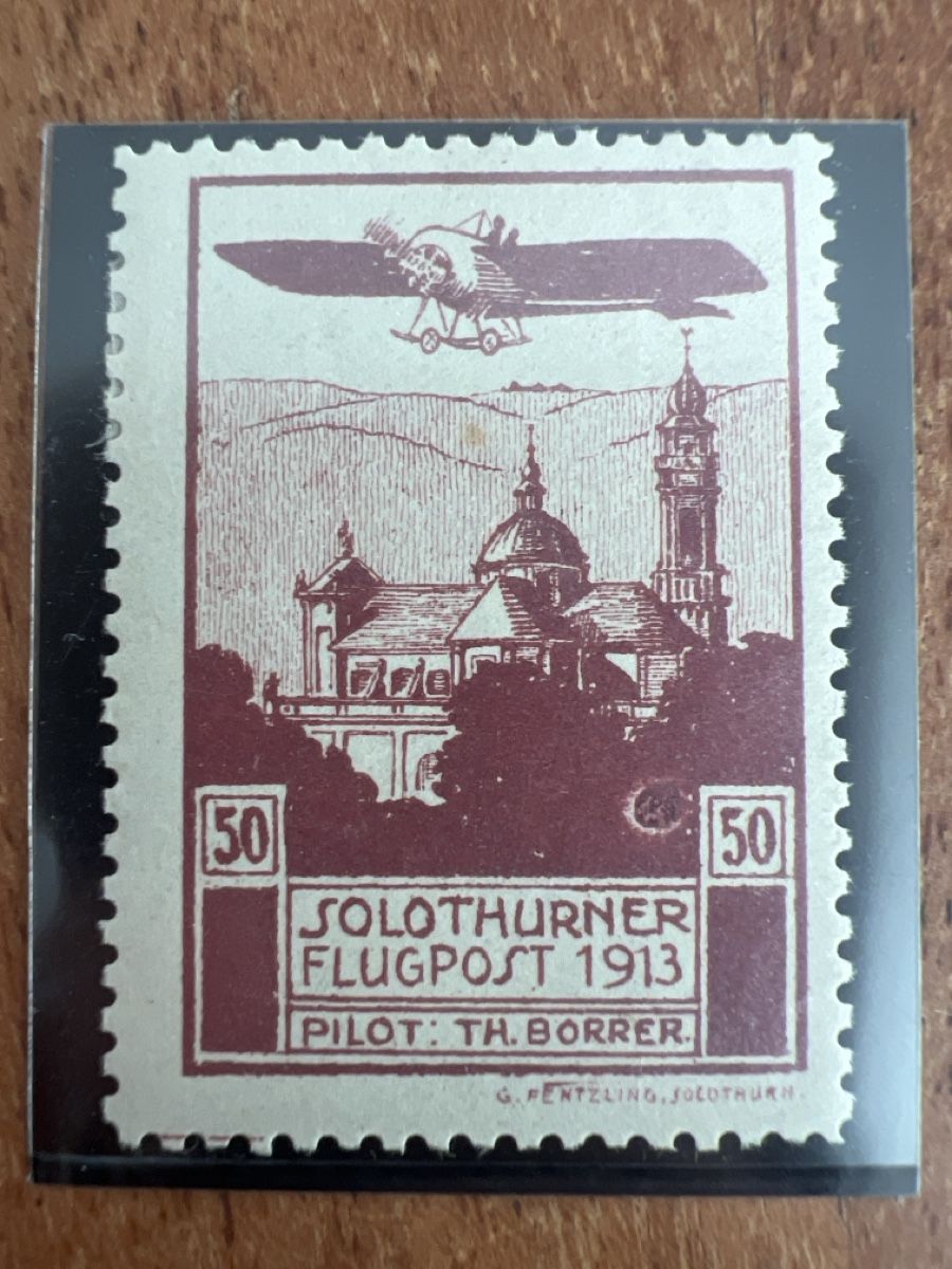 Tutti i francobolli: Briefmarken Solothurner Flugpost 1913 50 Rappen Set – Usato da Arbon venduto da GT1808 2