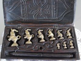 Opium Waage mit 9 Bronze Skulptur Figur Elefanten Gewichte
