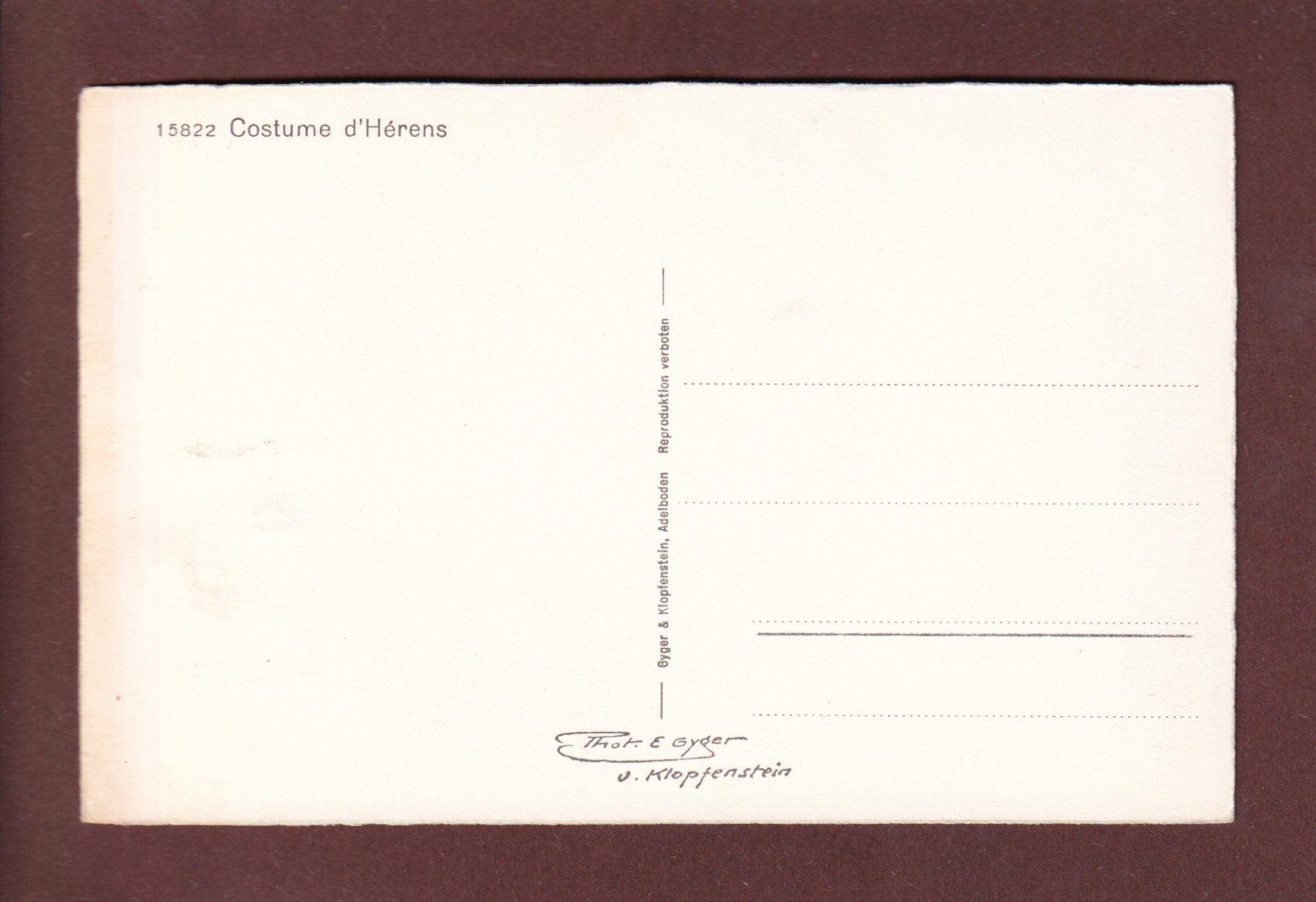 Cartoline postali: VALAIS - Costume d'Hérens – Usato da Pully venduto da nicecards 1