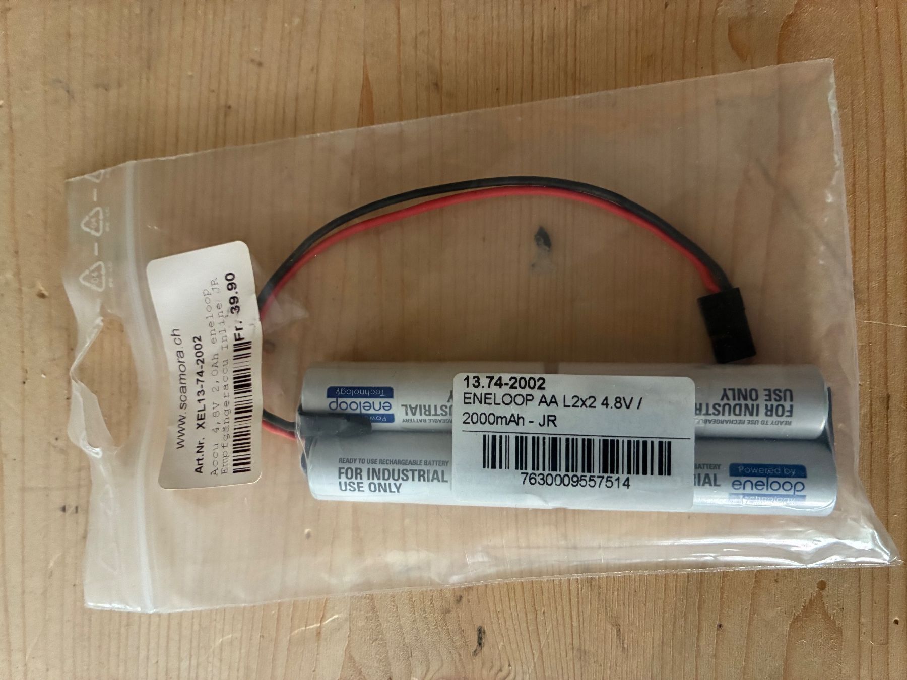 RC Modellbau: Empfängerakku Eneloop 4.8V 2000mAh Inline JR neu – Neu und originalverpackt aus Hofstetten ZH von Qwertz3 1