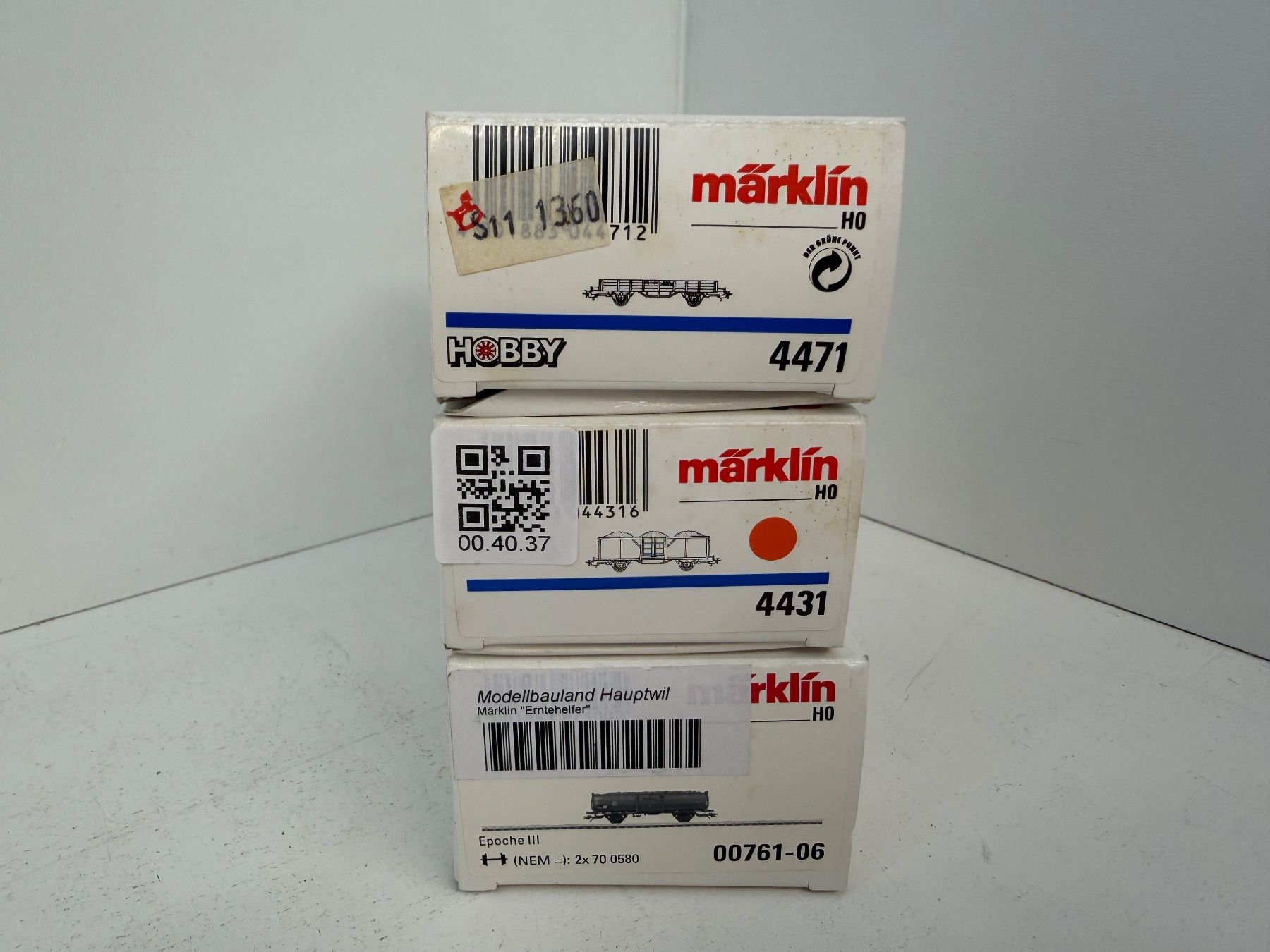 Märklin Trains électriques: Märklin 4471, 4431, 00761 Güterwagen - Set der DB – D'occasion à Büsserach par ModellbahnDepot 7