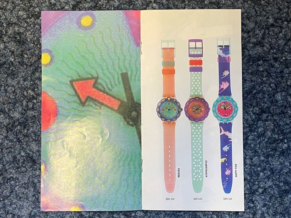 Swatch Scuba 200 Collection 1991 Prospekt happy fish (Neu (gemäss ...