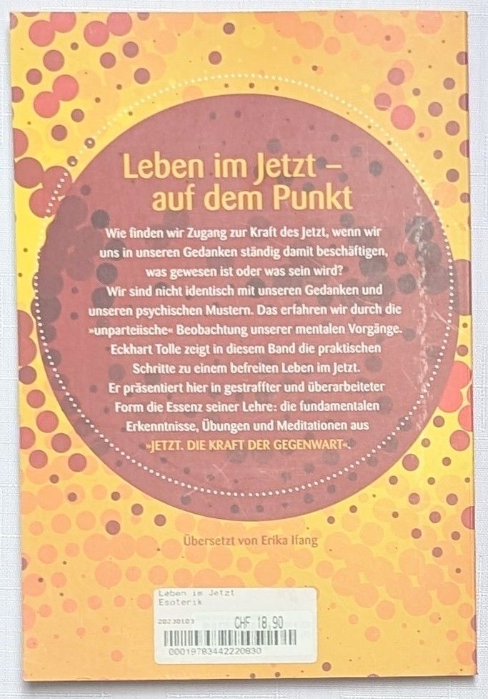 Bücher: Leben im Jetzt - Eckhart Tolle – Neu (gemäss Beschreibung) aus Wängi von ABIZONE-86 1