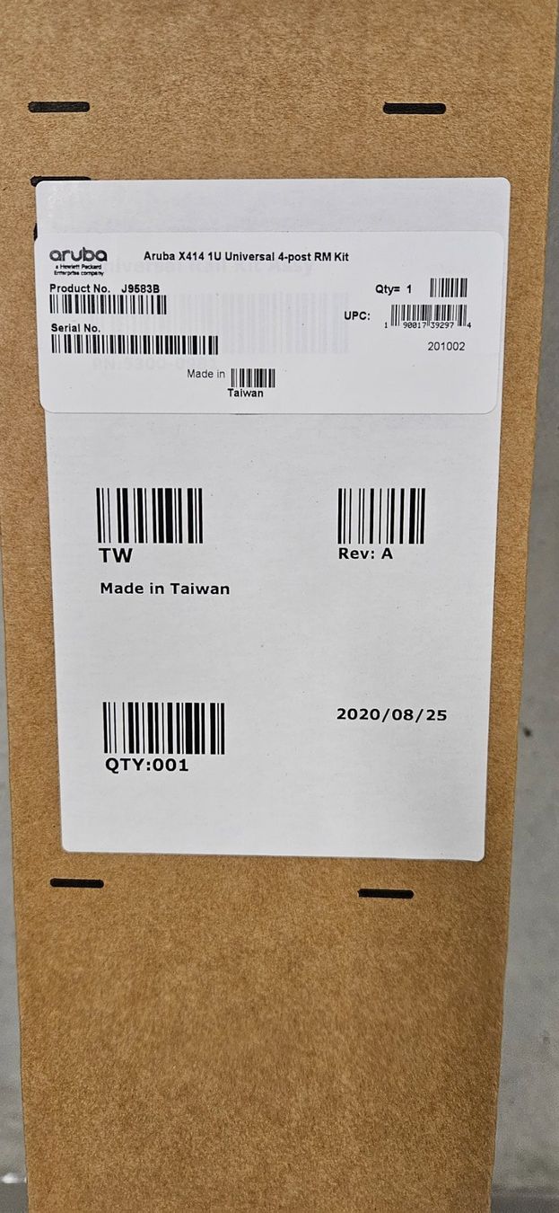 Hewlett Packard Racks & Cavalletti: HPE E Aruba X414 Rack Mount Kit 1U Universal 4-post J9583B – Nuovo e nell'imballaggio originale da Sutz venduto da Vollda 1