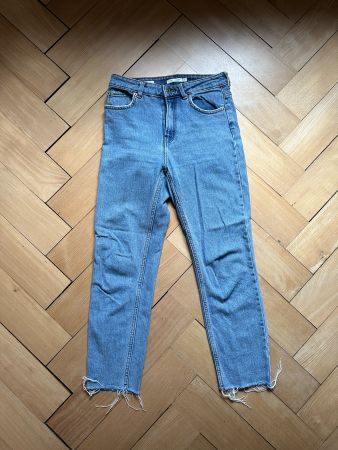 BERSHKA - Straight Cropped Jeans blau 36
