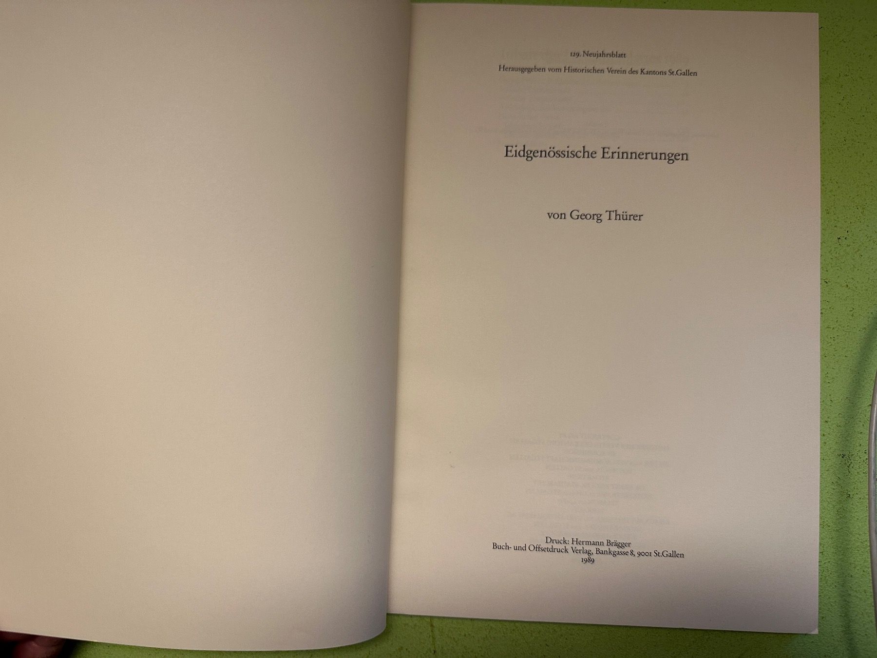 Libri: Georg Thürer: Eidgenössische Erinnerungen. – Usato da Zürich venduto da allp 1