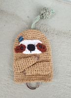 Amigurumi Schlüsselabdeckung  Faultier Schlüsselanhänger