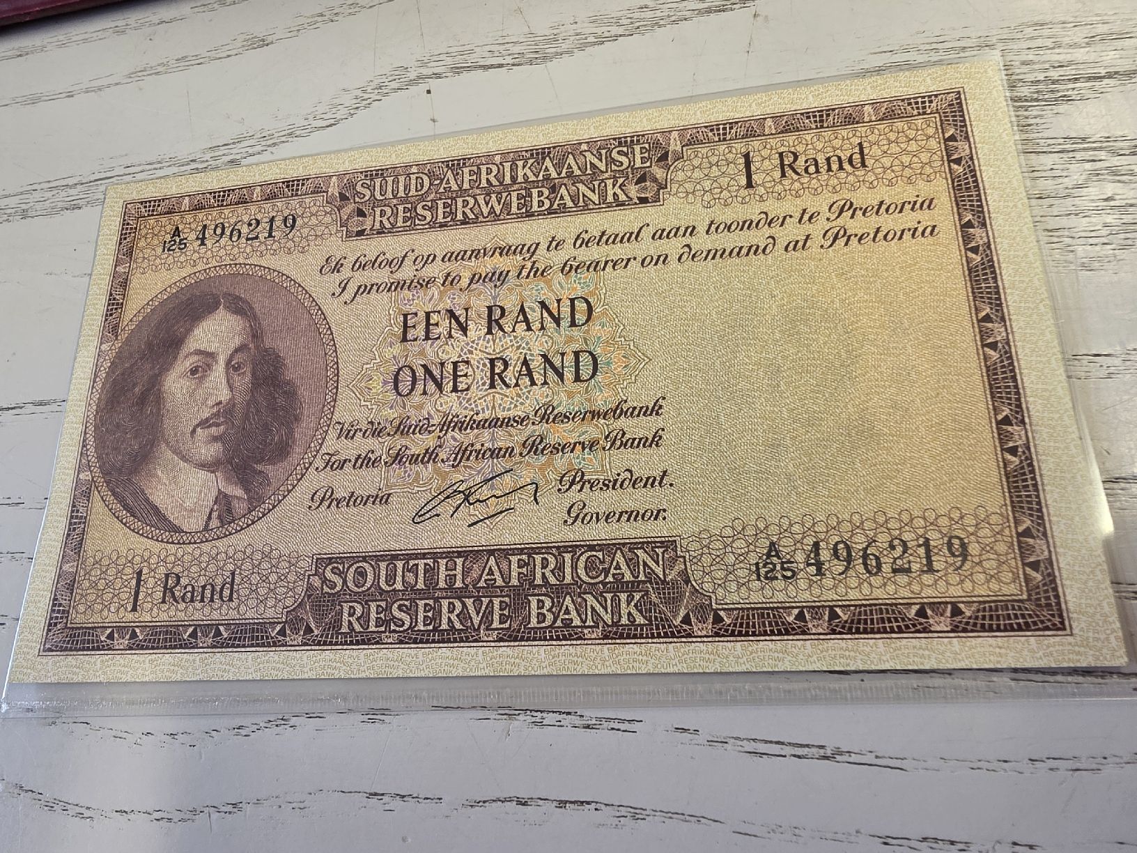 Banconote: 1 Rand Südafrika Banknote  – Nuovo e nell'imballaggio originale da Herisau venduto da Antiques.AR