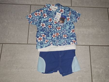 Sommer Set Gr. 68 mit Hawaiihemd T-Shirt und Kurzehose, Neu!