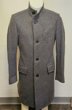 HUGO BOSS Herren Mantel – Grau – Schurwolle – Gr. 44 / US 34
