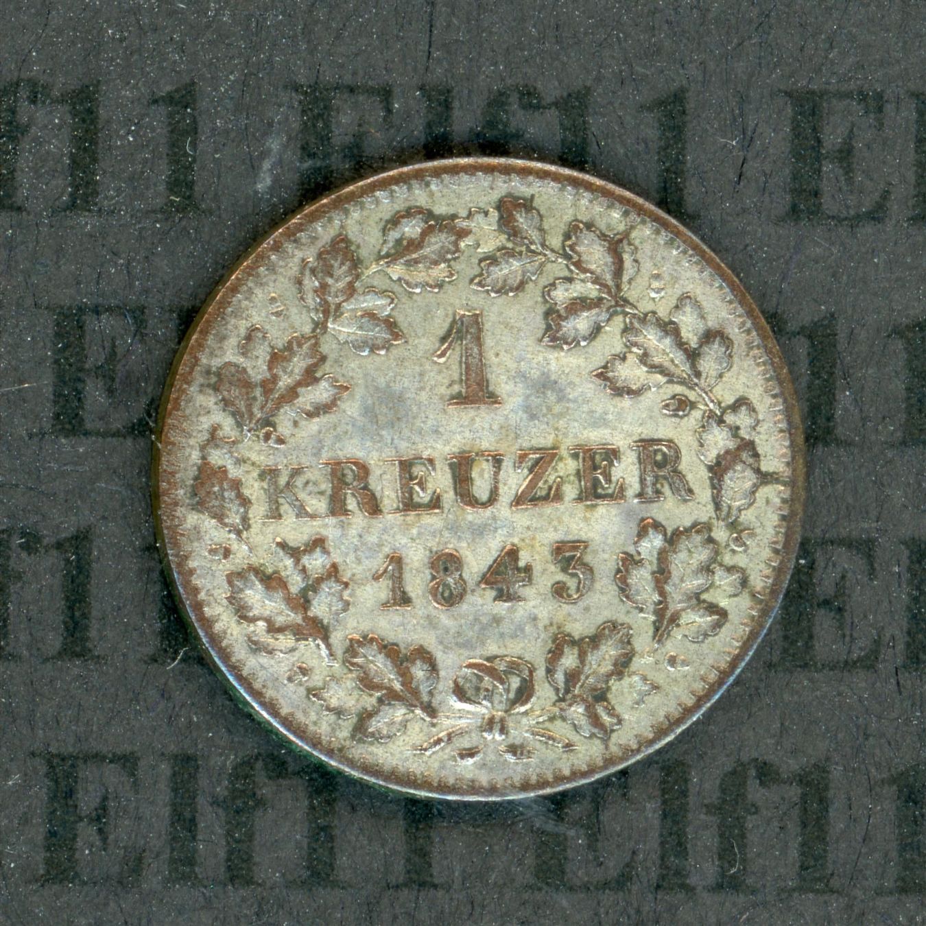 Alle Münzen: DEBAK___1.00 1843 ss-vz 1 Kreuzer – Gebraucht aus Widnau von Elf11