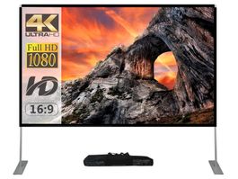 100 Zoll Leinwand für Beamer, 16:9 Projektor Leinwand Stativ