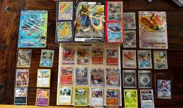 Pokémon Karten Sammlung GX EX VSTAR + Glurak Box & Jumbo-Kar