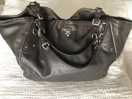 Grosse Ledertasche Prada, L ca 42 cm