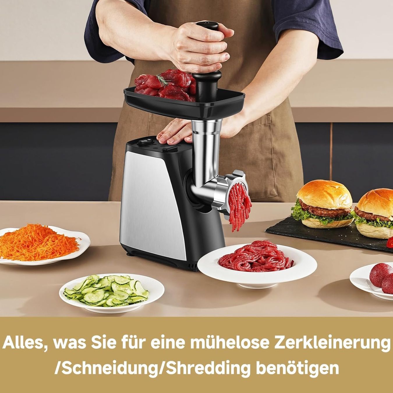 Elettrodomestici da cucina: Elektrischer Fleischwolf mit Wurstaufsätzen – Nuovo e nell'imballaggio originale da Herisau venduto da Senn24 1