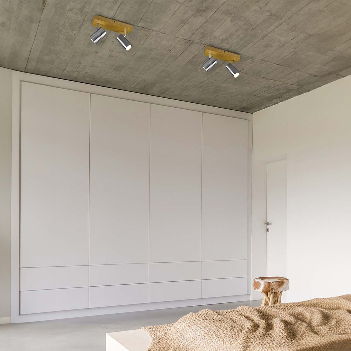 Lampade: Deckenleuchte, 2 Strahler, Holzelement – Nuovo (secondo la descrizione) da Kreuzlingen venduto da Smart-Light 2