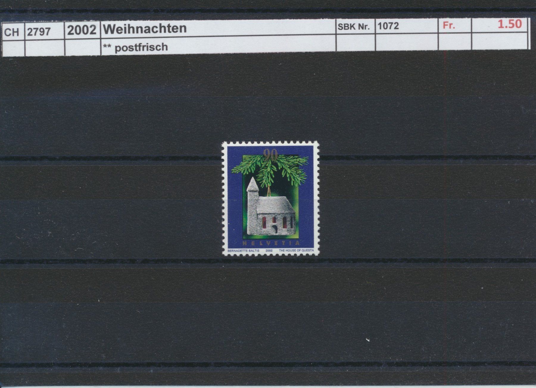 Alle Briefmarken: 2002 "Weihnacht", ** postfrisch – Gebraucht aus Winterthur von Zupogeru