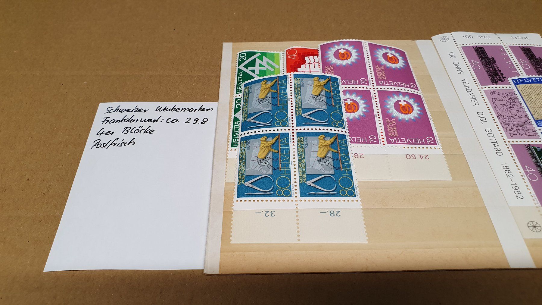 Tutti i francobolli: Schweizer Werbemarken Konvolut 1982 4er Blöcke postfrisch – Usato da Richigen venduto da Auerhahn11 3
