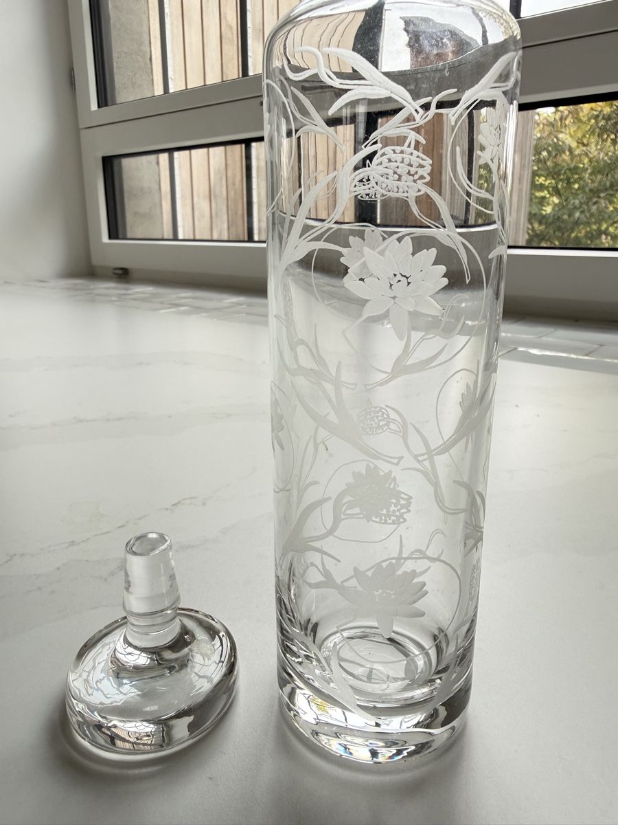 Caraffe: Kristall Karaffe mit geritztem Ornament – Nuovo (secondo la descrizione) da Rohrbach venduto da WhiteCornus
