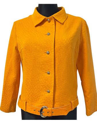 Hosenanzug Ensemble Gr. 42 Bw-Matelassé orange VINTAGE 1960s
