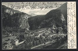 Thusis, Ortsansicht mit Hohen Rhäthen u