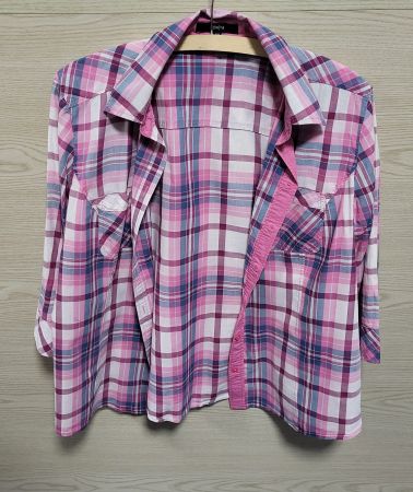 Bluse kariert – Ärmel zum hochkrempeln – Bonita – Grösse 40
