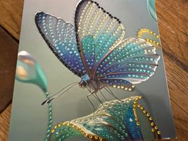 Karte-Grusskarte-Schmetterling-Glück-Natur-Painting-Selfmade