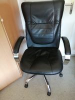 Bürostuhl / Chefstuhl aus Leder, Schwarz, Bequem