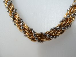 Vintage Kordel-Kette 61cm: gold-/silberfarben