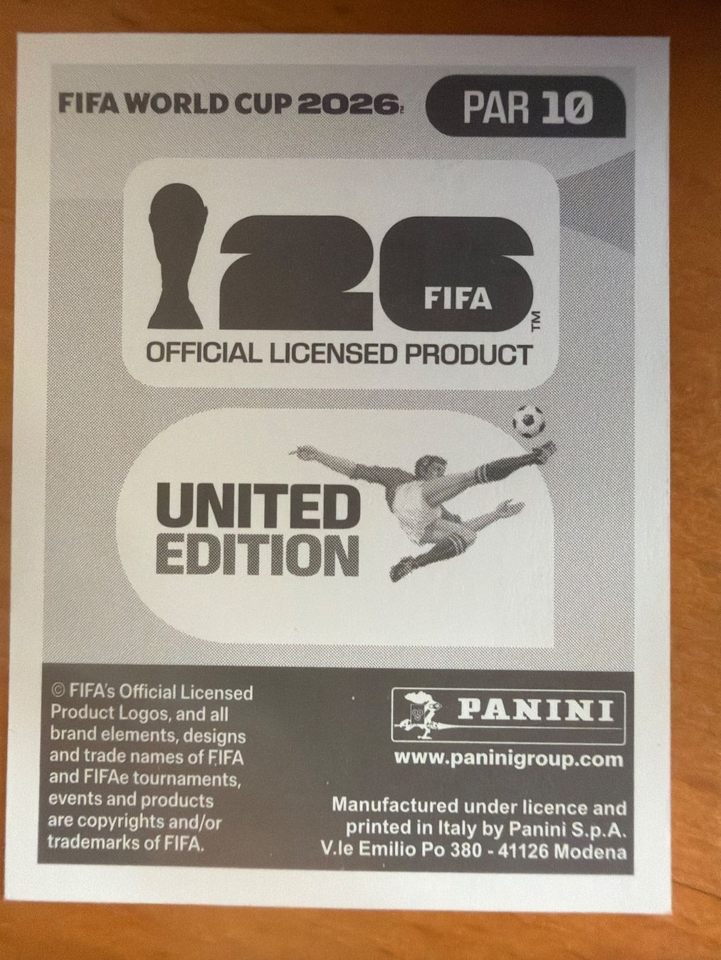 Panini Sammelbilder & Trading cards: Panini PAR10 – Neu (gemäss Beschreibung) aus Susten von Rechnun 1