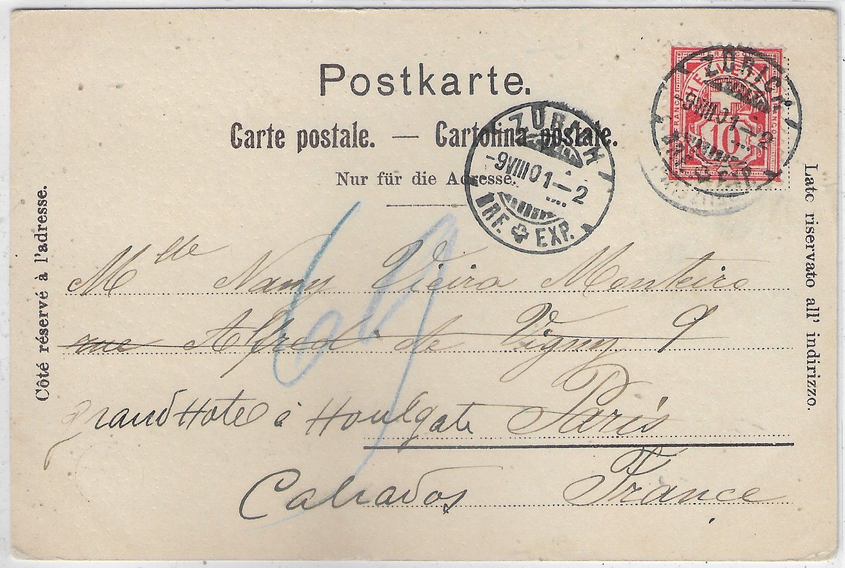 Ansichtskarten: Zürich - Partie an der Limmat - Litho – Gebraucht aus Ettingen von Kartenplanet 1